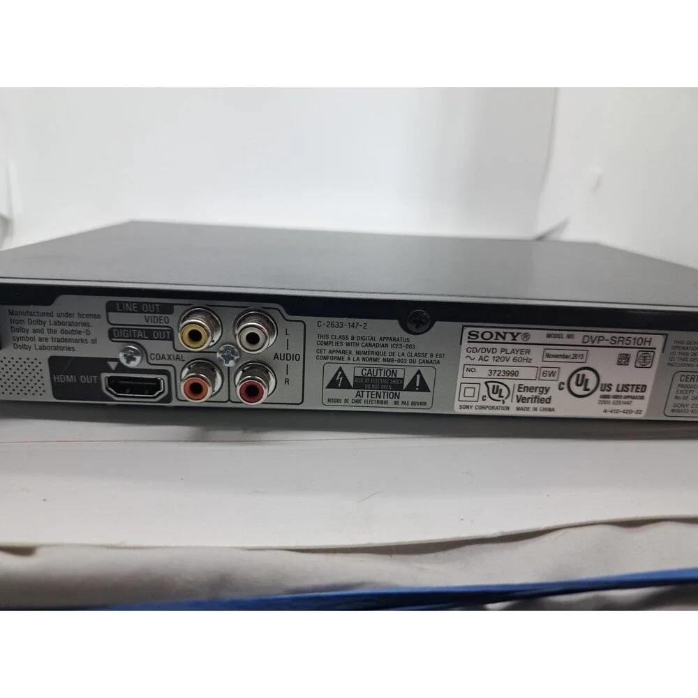 Sony DVPSR510H Upscaling HDMI 1080p DVD Player with remote, USED, EXCELLENT
